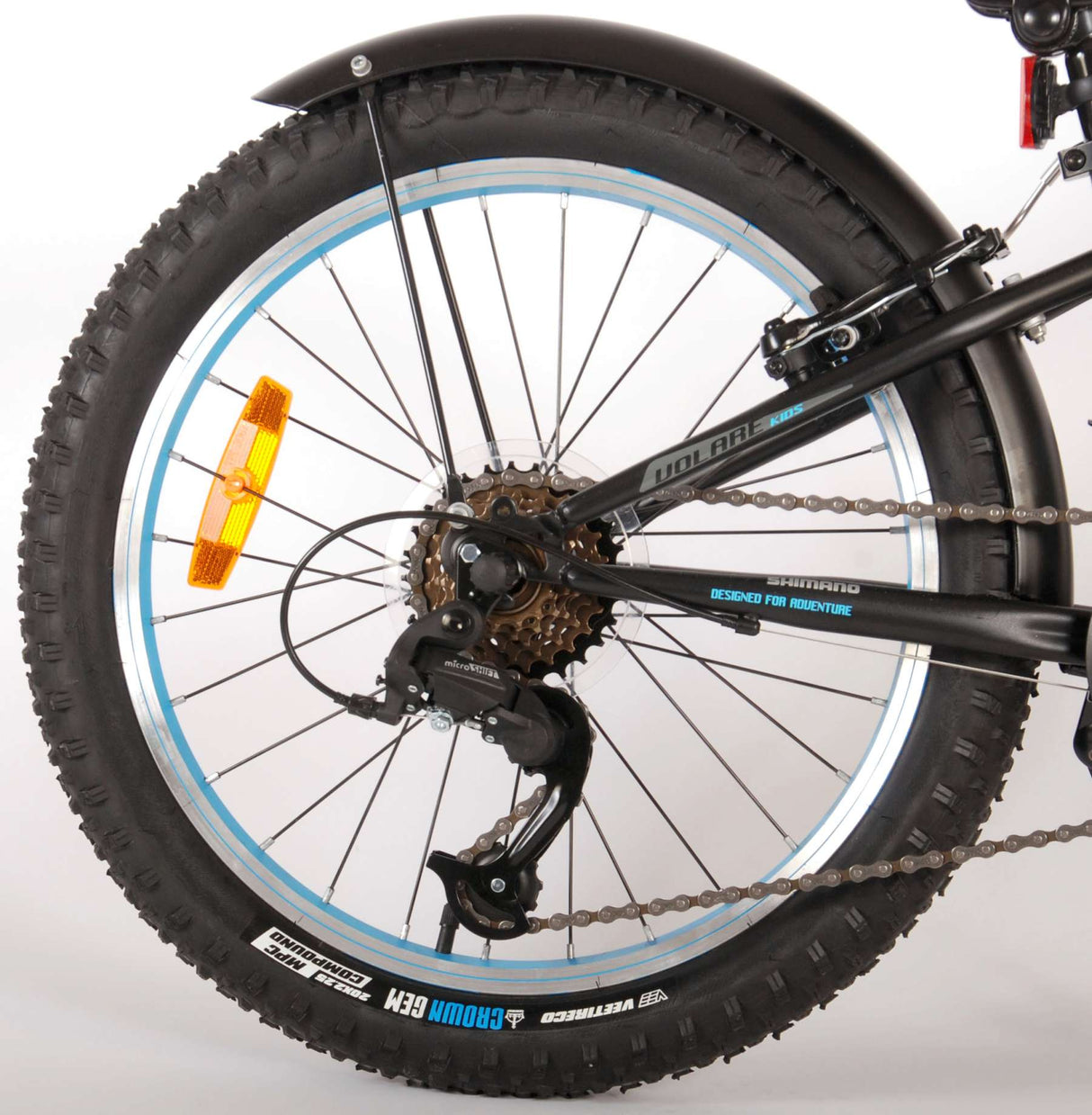 Volare Rocky Kinderfiets - 20 inch - Blauw Zwart - 85% afgemonteerd - 6 versnellingen - Prime Collection