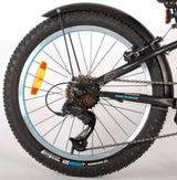 Volare Rocky Kinderfiets - 20 inch - Blauw Zwart - 85% afgemonteerd - 6 versnellingen - Prime Collection