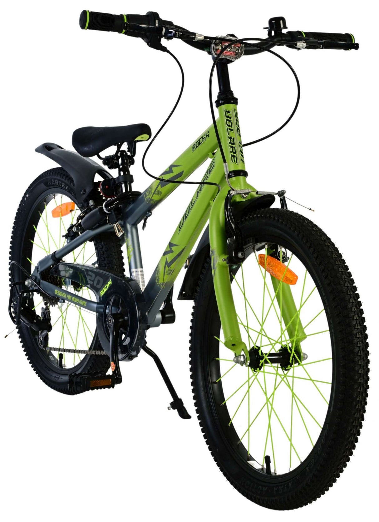 Volare rocky kinderfiets - 20 inch - 7 versnellingen - groen grijs