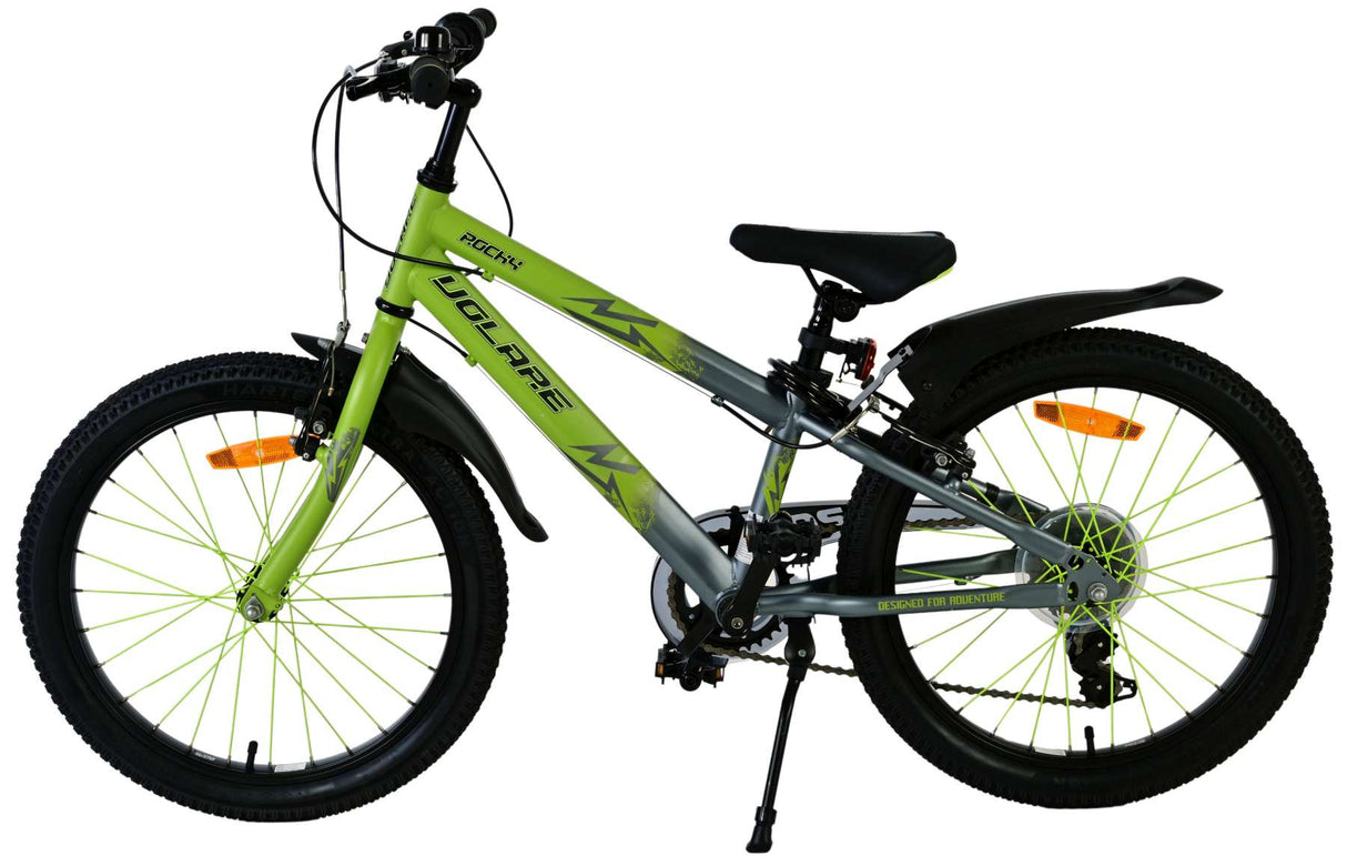 Volare rocky kinderfiets - 20 inch - 7 versnellingen - groen grijs
