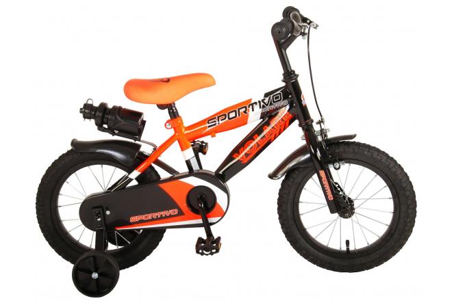 Volare Sportivo Kinderfiets Jongens 14 inch Neon Oranje Zwart 95% afgemonteerd