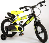 Volare Sportivo Kinderfiets Jongens 14 inch Neon Geel Zwart Twee Handremmen 95% afgemonteerd