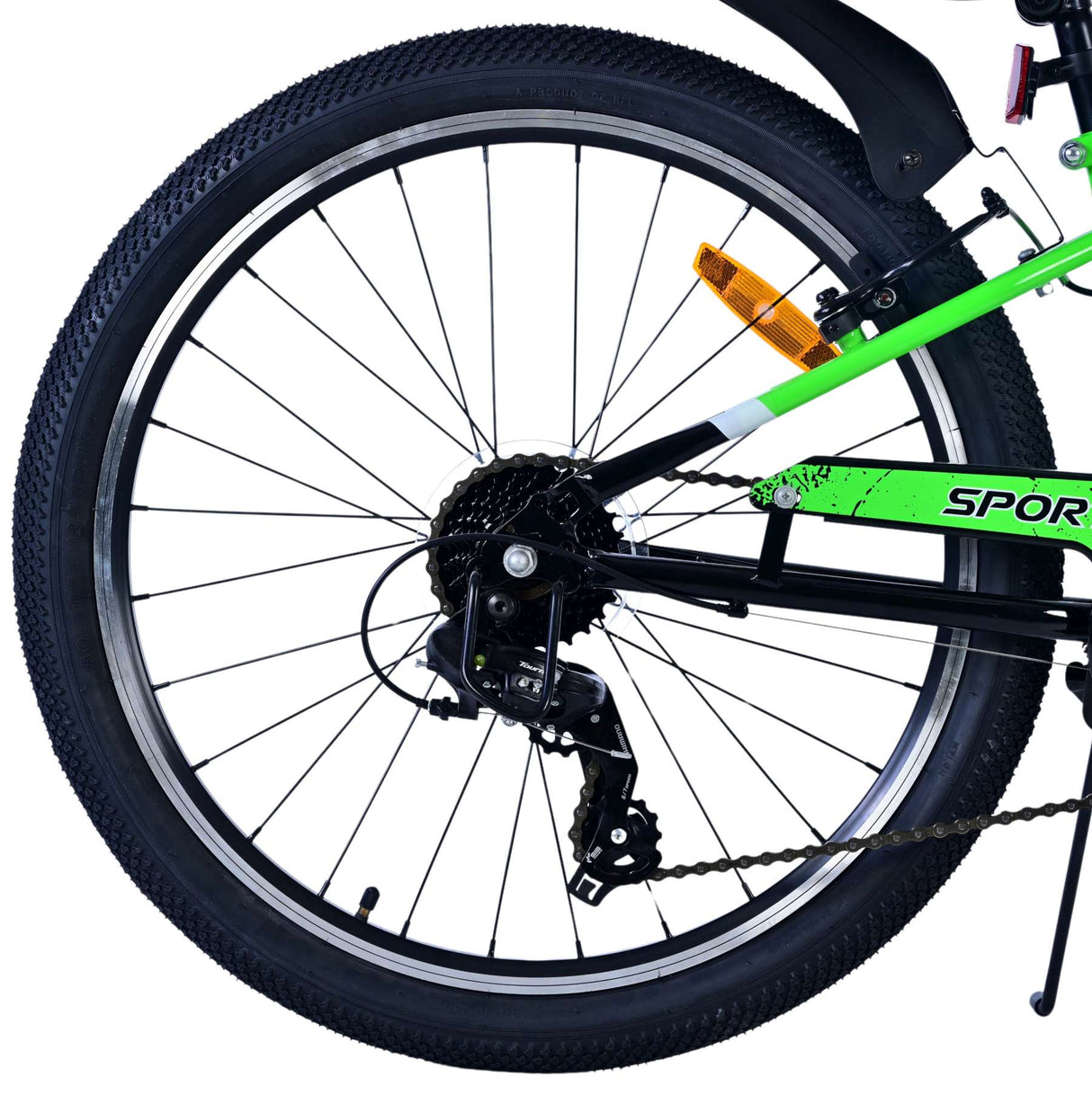 Volare sportivo kinderfiets - jongens - 24 inch - 7 speed - zwart groen