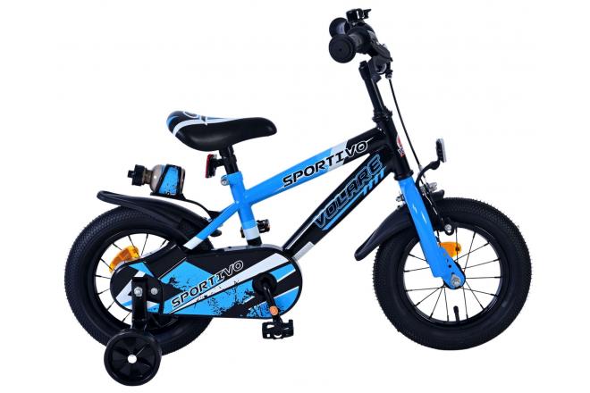 Volare sportivo kinderfiets - jongens - 12 inch - blauw zwart