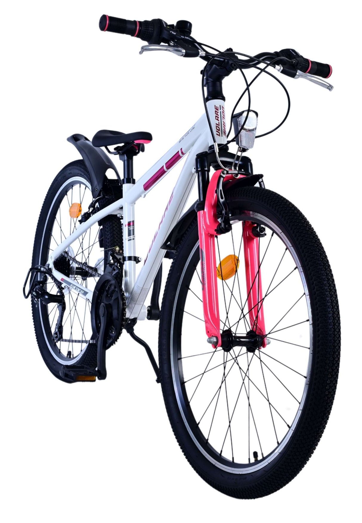 Volare xc race kinderfiets - 24 inch - 21 speed - wit roze