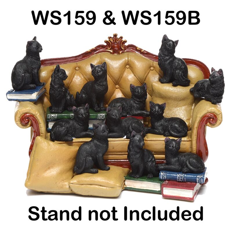 Zwarte kat collector's miniatuur beeldjes