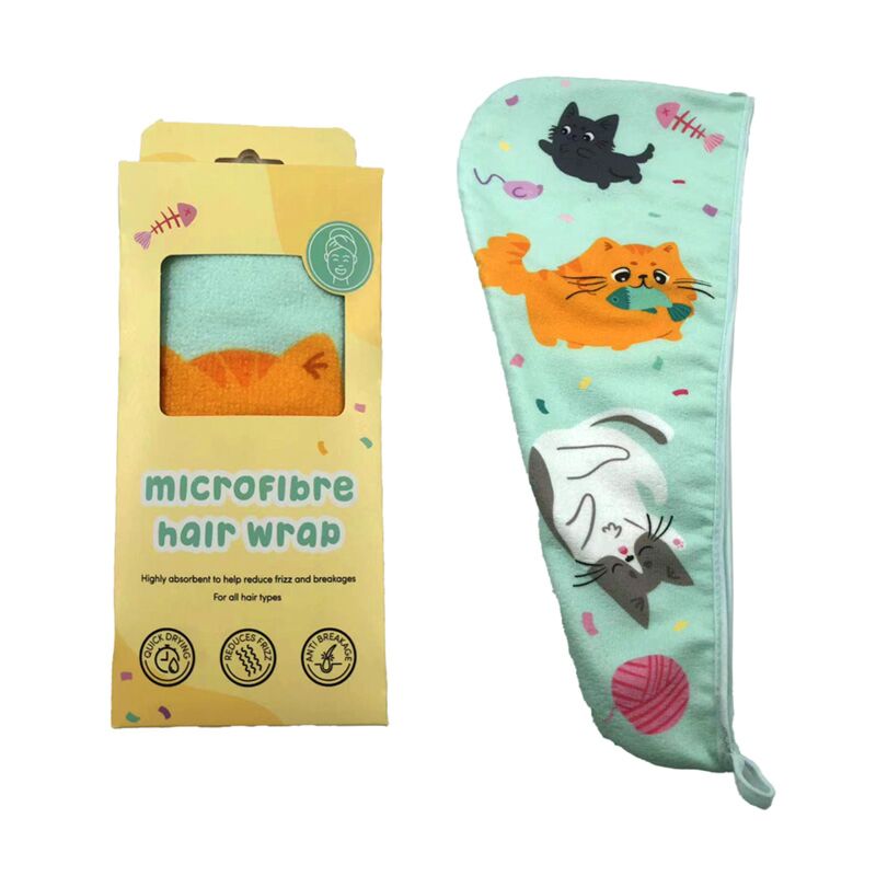 Beans co katten microvezel haarwikkelhanddoek