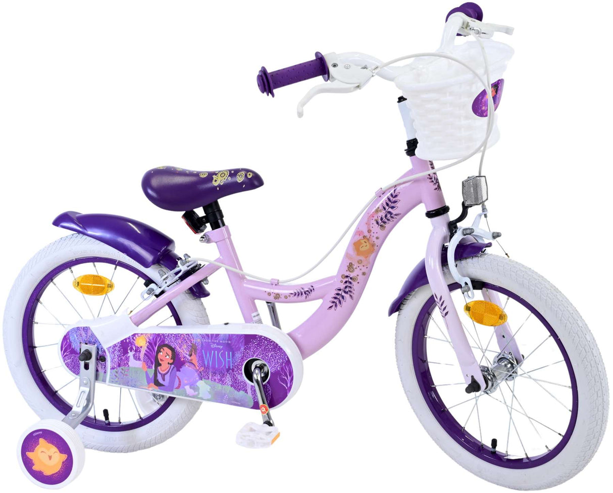Wish disney kinderfiets - meisjes - 16 inch - paars - twee handremmen
