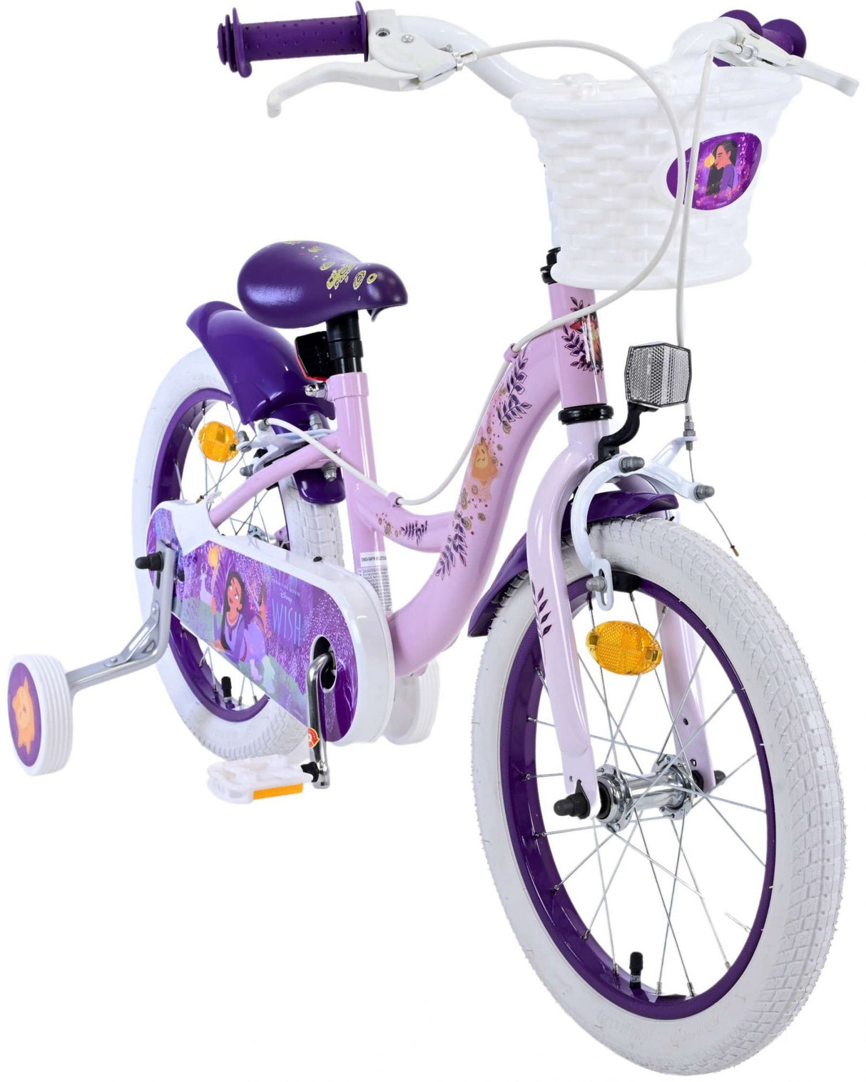 Wish disney kinderfiets - meisjes - 16 inch - paars - twee handremmen