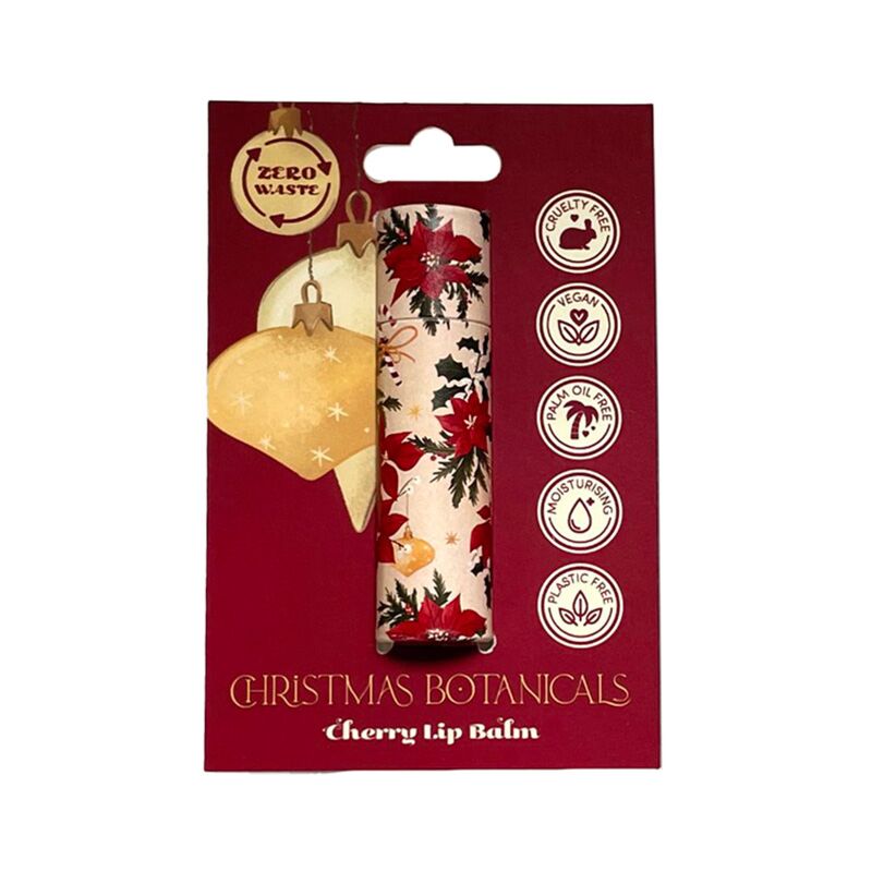 Botanische kerstmis papieren lippenbalsemstick