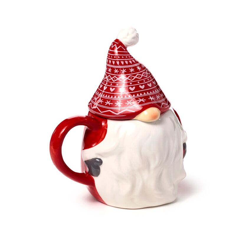 Scandi kerstmis gnoom gevormde keramiek mok