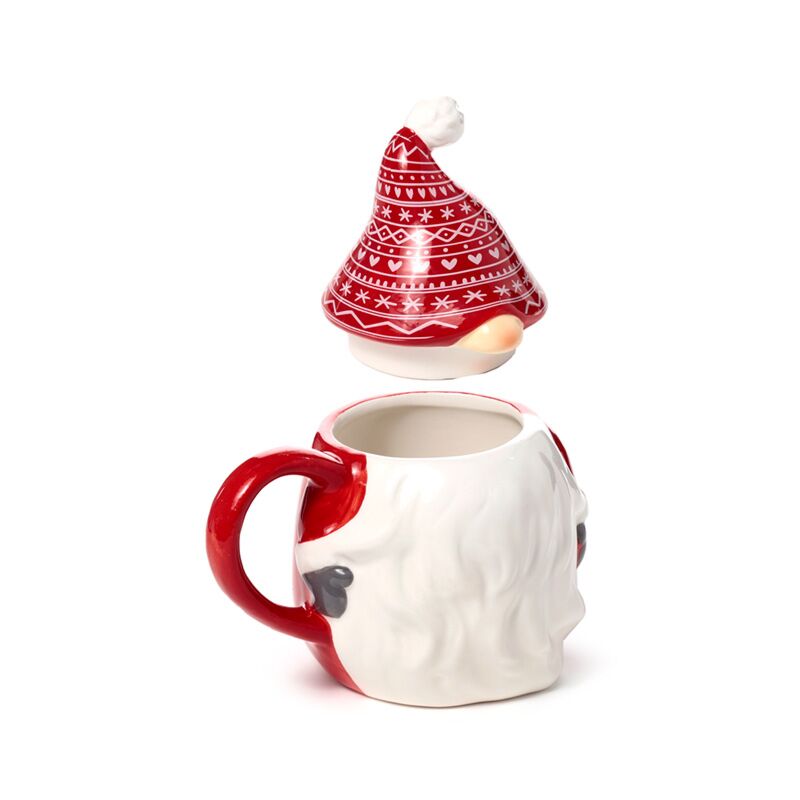 Scandi kerstmis gnoom gevormde keramiek mok