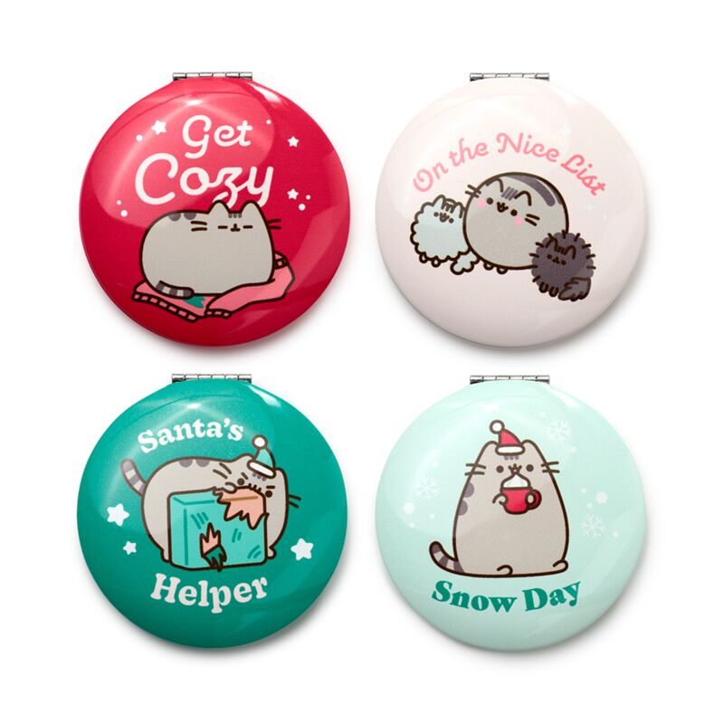 Pusheen de kat klaar voor kerstmis compact make-up spiegeltje