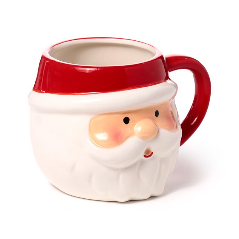 Kerstman hoofd gevormde keramiek mok