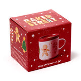 Kerstmis baker street porselein mok onderzetter set