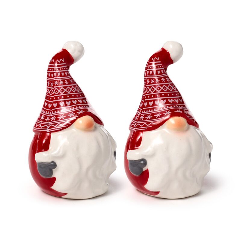 Scandi kerstmis gnoom keramiek peper- en zoutstel