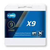 KMC X9 EPT Fietsketting 114 schakels, 288g, Zilver