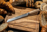 Arbaer messenset met magnetisch blok 6-delig damascus staal olijfhouten handvatten
