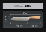Arbaer santoku koksmes 18,5 cm damascus staal olijfhouten handvat japans