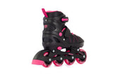 Aventuri verstelbare inline skates semi-softboot zwart roze maat 30-33 (s)