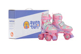 Aventuri verstelbare rolschaatsen met lichtjes roze glitter maat 31-34 (s)