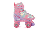Aventuri verstelbare rolschaatsen met lichtjes roze glitter maat 31-34 (s)