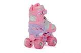 Aventuri verstelbare rolschaatsen met lichtjes roze glitter maat 31-34 (s)