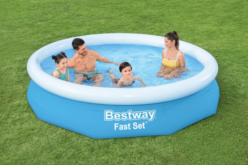 Bestway opblaaszwembad fast set met pomp rond 305-s