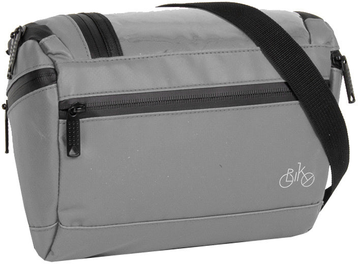 Bike carbon waterafstotende stuurtas met schouderhengsel 5l grijs