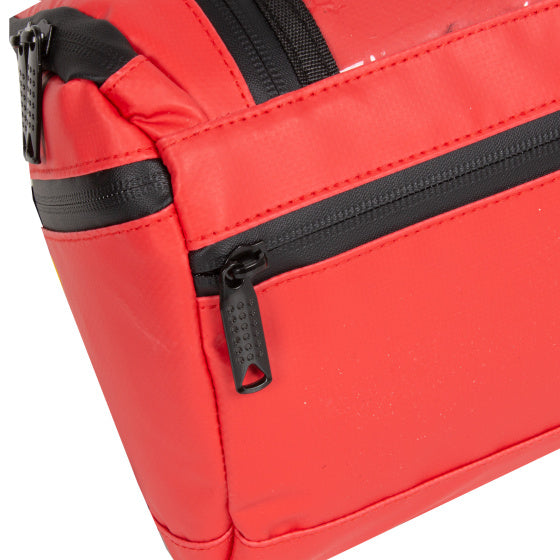 Bike carbon waterafstotende stuurtas met schouderhengsel 5l rood