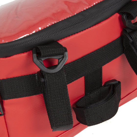 Bike carbon waterafstotende stuurtas met schouderhengsel 5l rood