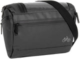 Bike carbon waterafstotende stuurtas met schouderhengsel 5l zwart