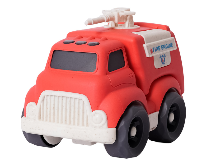 Bio speelgoed bioplastic brandweerwagen met spuit