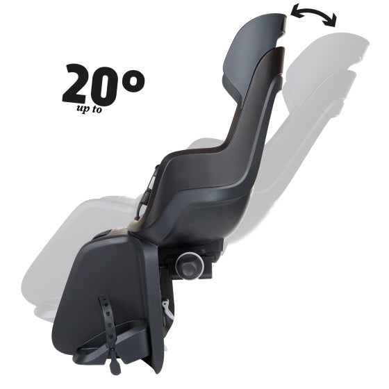 Kinderzitje achter Bobike Go Maxi RS met dragerbevestiging (CFS) en slaapstand - urban zwart