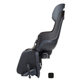 Kinderzitje achter Bobike Go Maxi RS met dragerbevestiging (CFS) en slaapstand - urban zwart