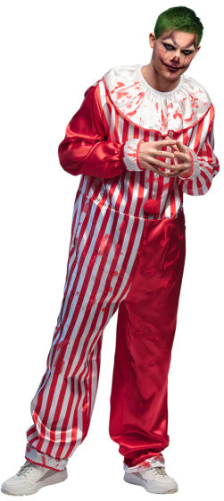 Boland Killer clown kostuum heren rood wit maat 50 52 (M)