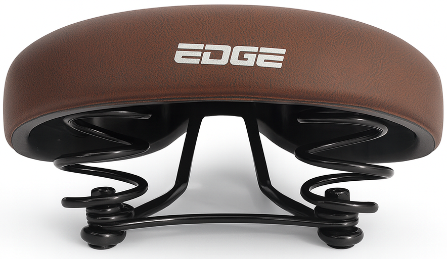 Edge fietszadel city retro - donkerbruin (op kaart)