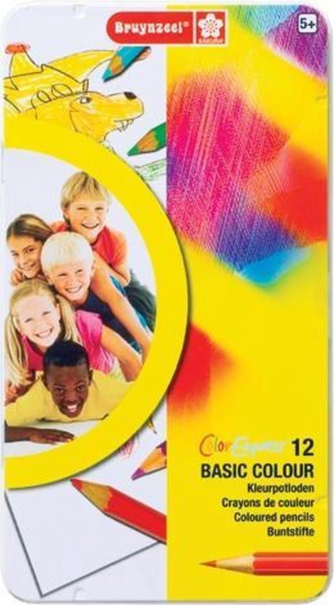 Bruynzeel basic kleurpotloden blik 12