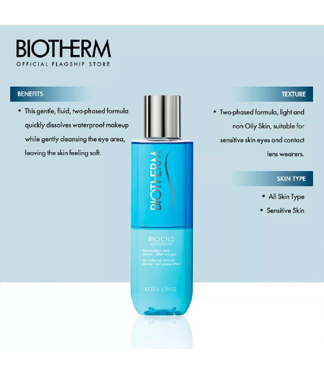 Biotherm waterproof make-up entferner biocils fles 100ml dames