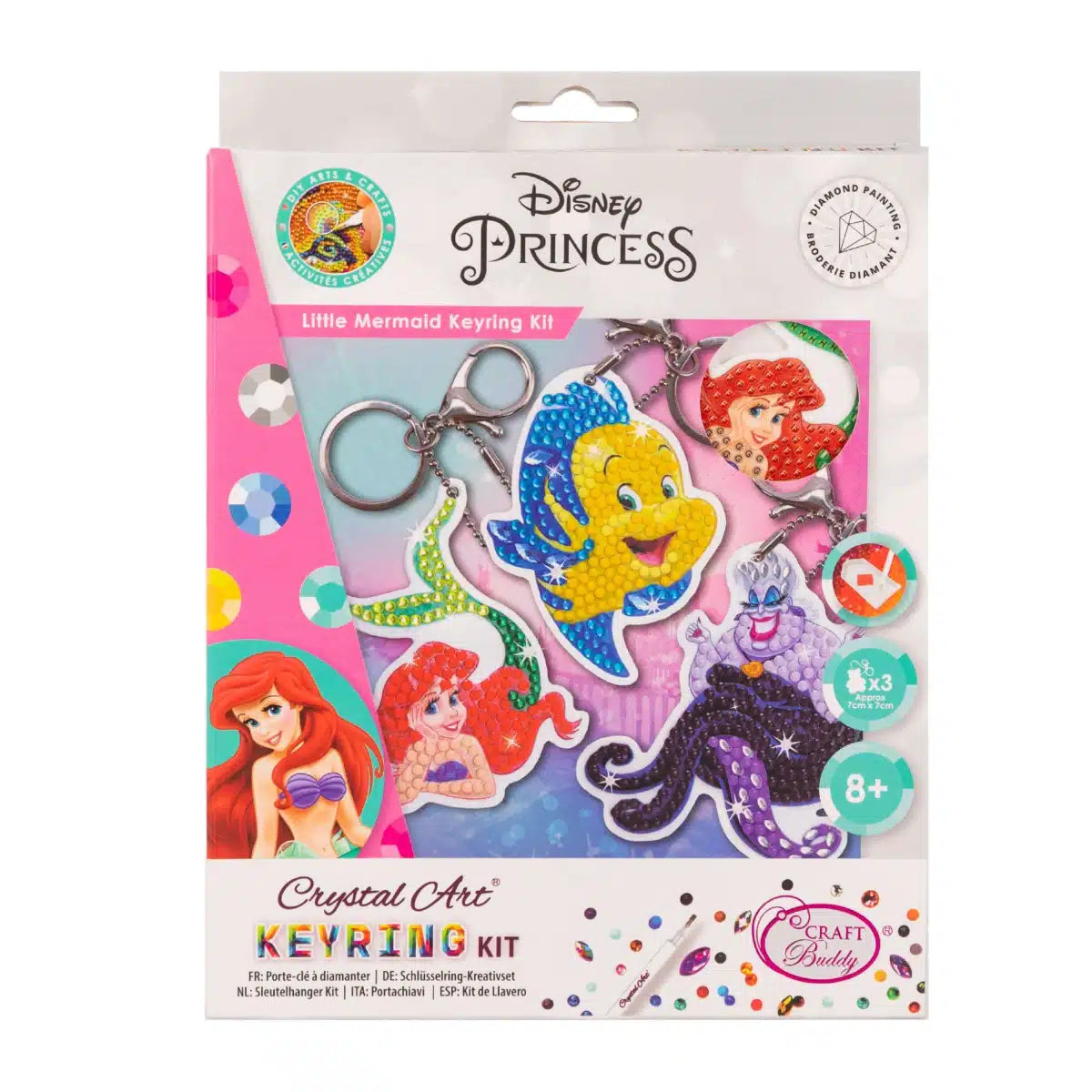 Brandunit diamond painting - disney apos;s little mermaid sleutelhangers