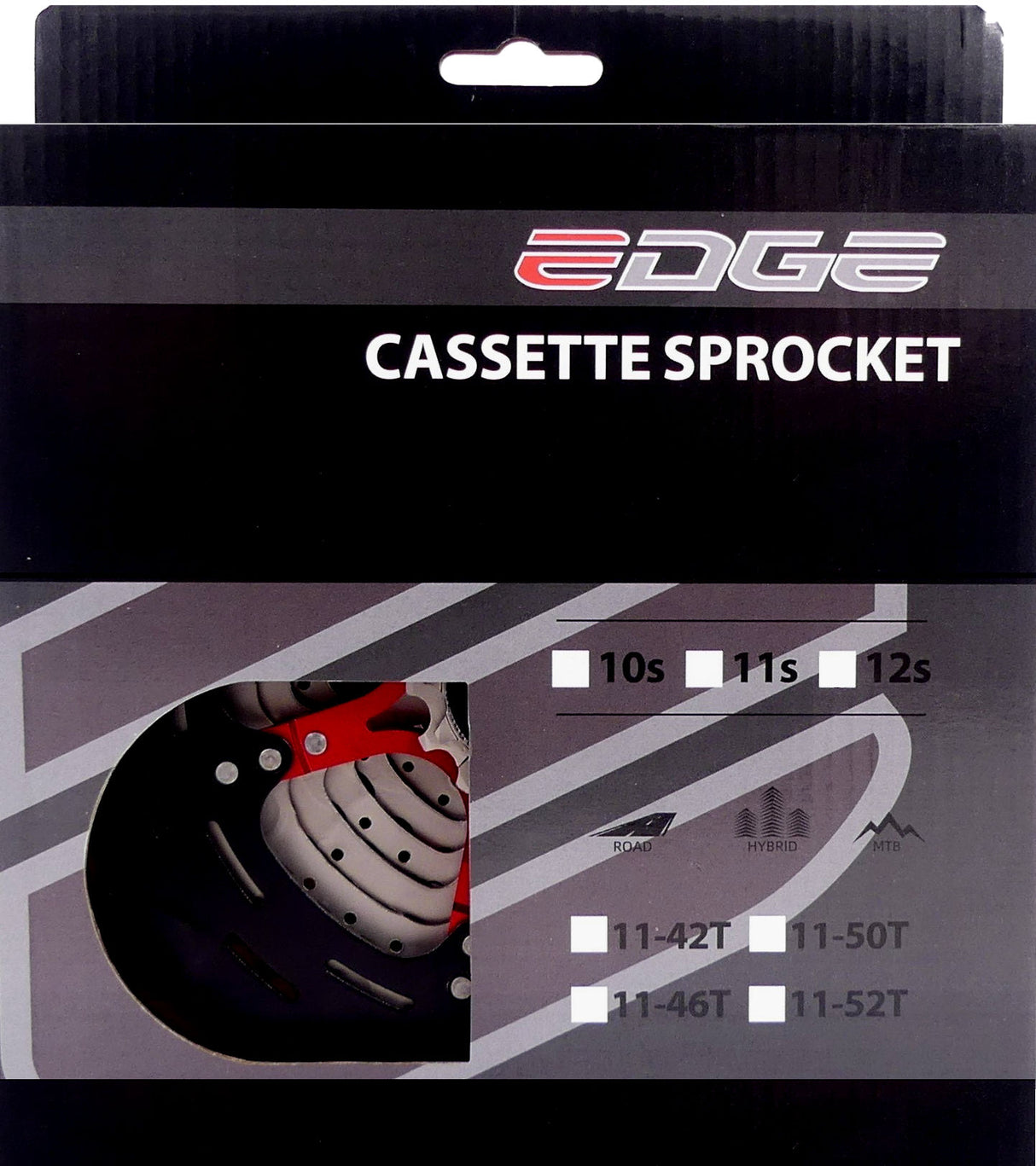 Edge Cassette 12 speed CSM9012 11-52T zilver zwart