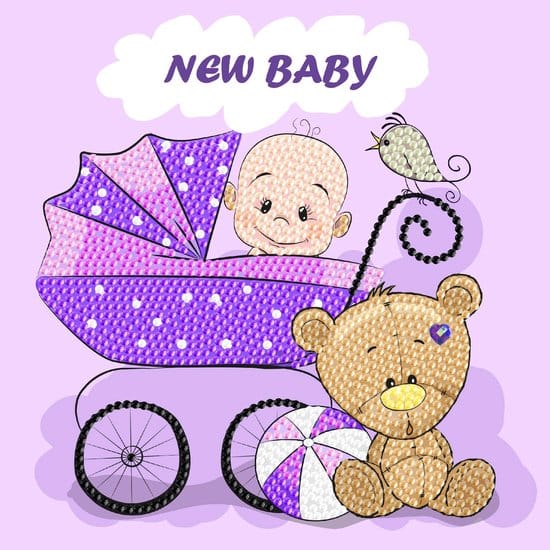 Brandunit diamond painting - kaart new baby