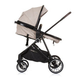 Chipolino aura opvouwbare 3-in-1 kinderwagen met luiertas macadamia beige zwart
