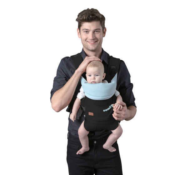 Chipolino comfy ergonomische draagzak met 4 babyposities zwart blauw