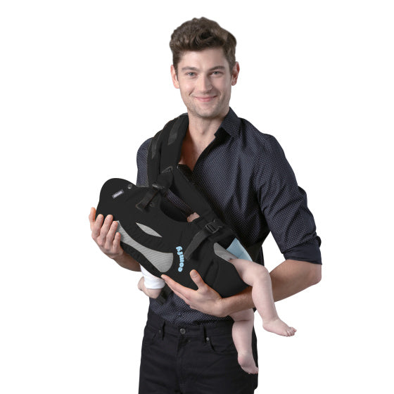 Chipolino comfy ergonomische draagzak met 4 babyposities zwart blauw
