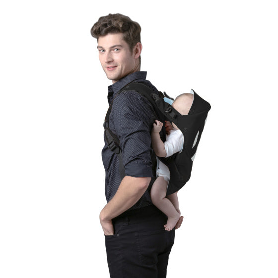 Chipolino comfy ergonomische draagzak met 4 babyposities zwart blauw