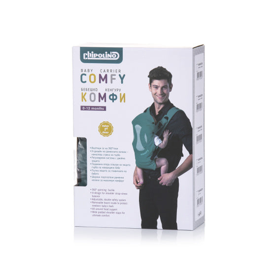 Chipolino comfy ergonomische draagzak met 4 babyposities zwart blauw