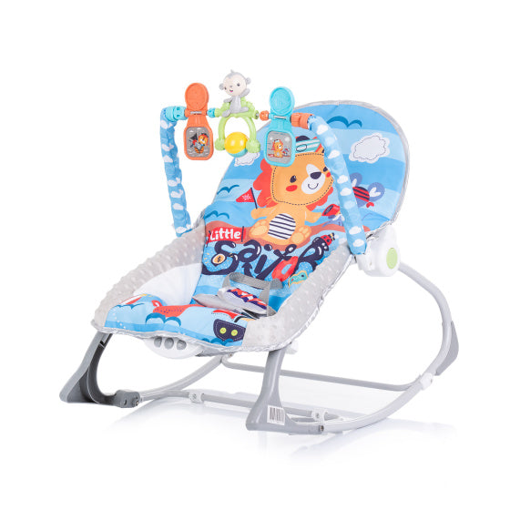 Chipolino baby spa wipstoel met muziek en kalmerende trillingen blauw grijs