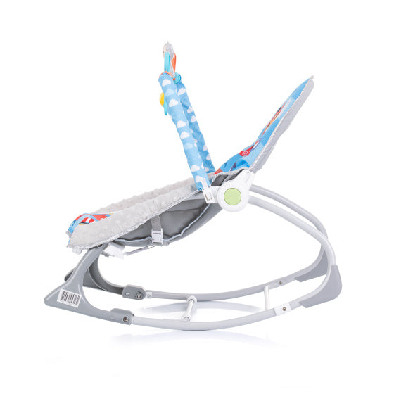Chipolino baby spa wipstoel met muziek en kalmerende trillingen blauw grijs