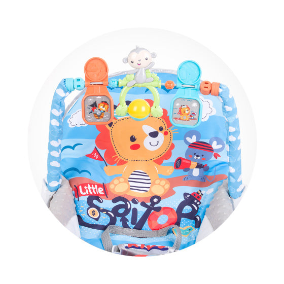 Chipolino baby spa wipstoel met muziek en kalmerende trillingen blauw grijs